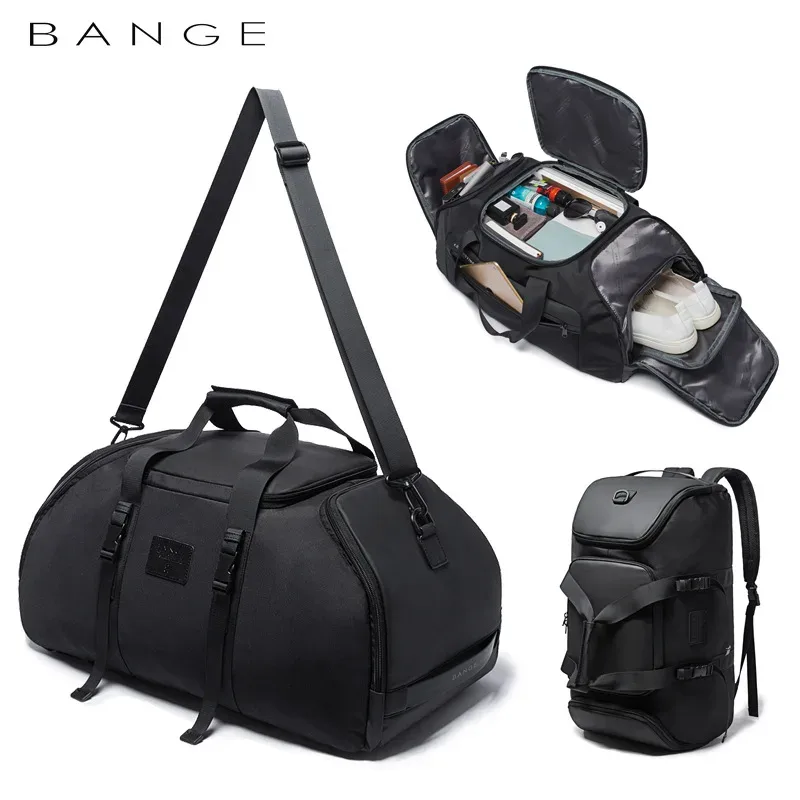 sac voyage ovale poignée superieur bandes epaulieres noir oxford polyvalent hommes décontracté fermeture éclair
