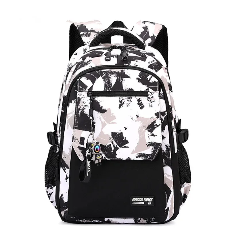 sac à dos pour adolescents avec pendentif, motif camouflage graffiti, sac à bandoulière pour garçons, sac d'école imperméable, sacs à dos de sport et de voyage