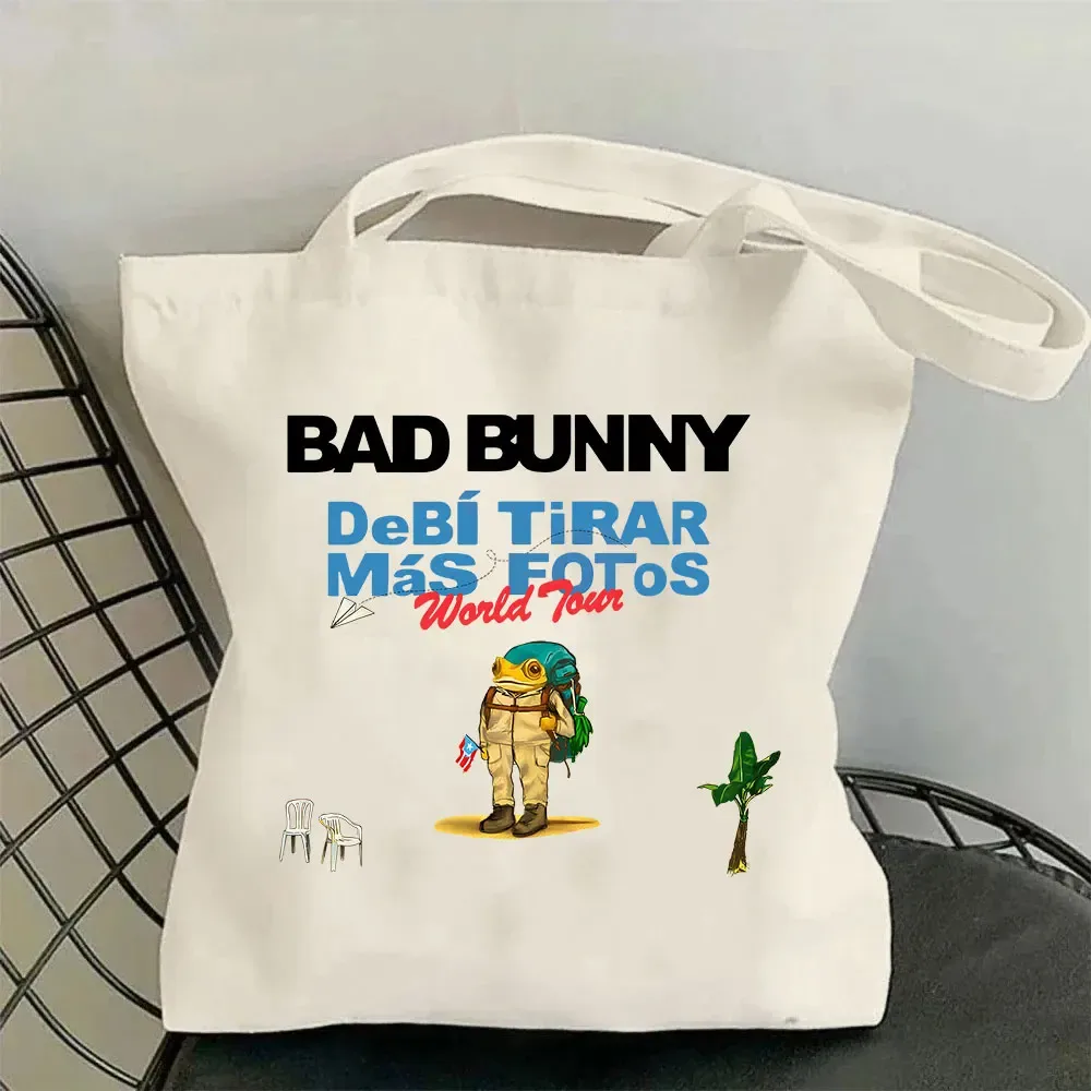 bad bunny dtmf world tour 2025-2026 sac à provisions debi tirar mas fotos sac de shopping en toile fille mode sacs fourre-tout à bandoulière