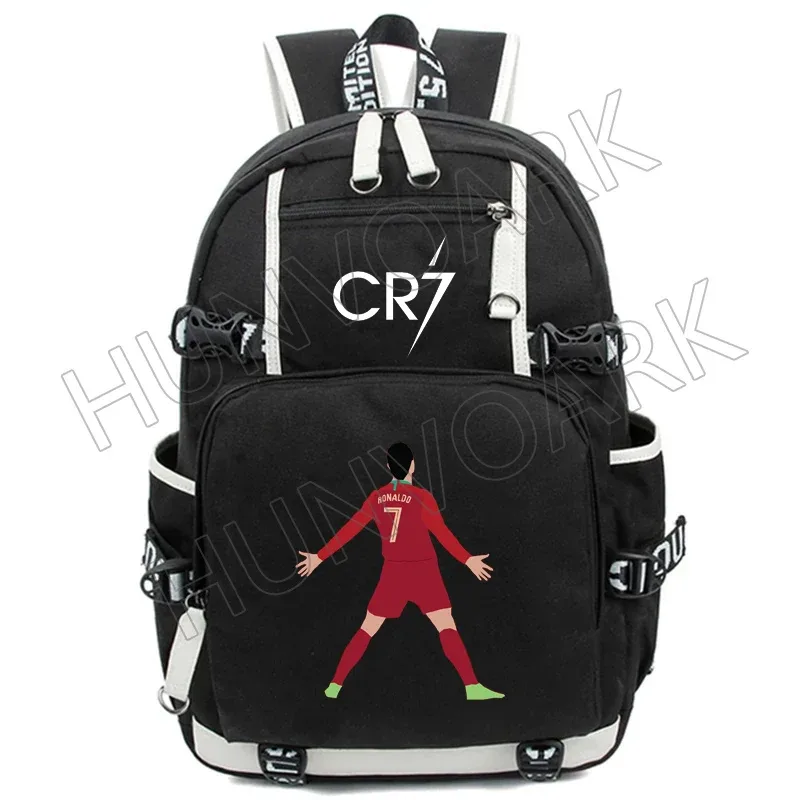 sac à dos usb cr7 pour superstars du football, sac de voyage pour ordinateur portable, sacs d'école noirs pour hommes, sacs d'école pour étudiants, mochilas, cadeau