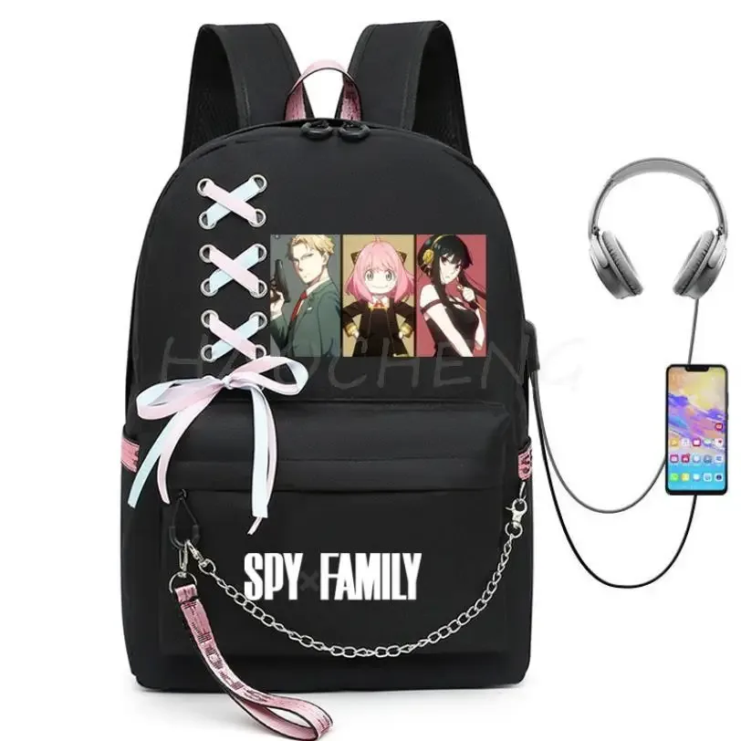 spy x family anya forger anime sac à dos pour femmes kawaii design étudiant école sac à bandoulière toile jeunesse voyage en plein air sac à dos