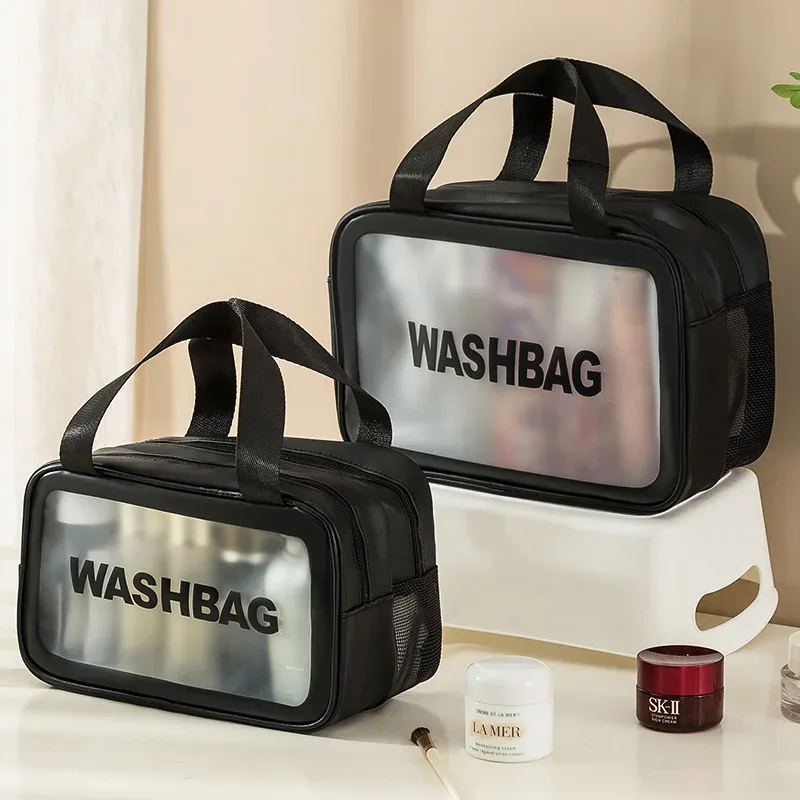 sacs de rangement transparents portables pour voyage, sacs de toilette imperméables, trousses de maquillage transparentes