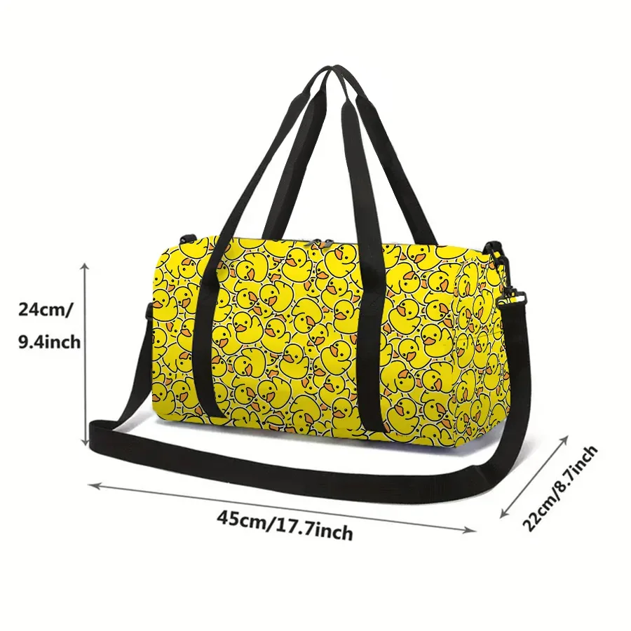 Grand sac de voyage motif canard jaune, fourre-tout multifonctionnel, sacs à main imperméables, sacs de sport pour garçons/filles, sac de Fitness