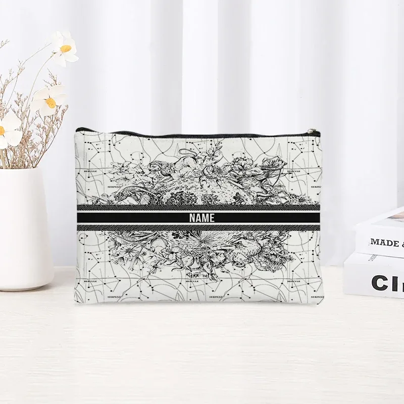 pochette de maquillage personnalisable pour femme, pochette de fête, pochette de mariage, pochette de voyage, trousse de maquillage en toile simple, organisateur, cadeaux pour femme