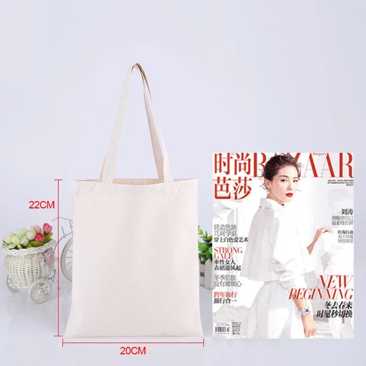 vente en gros de sacs d'épicerie en coton réutilisables personnalisés, 50 pièces/lot, logo imprimé, sac fourre-tout en toile haute capacité