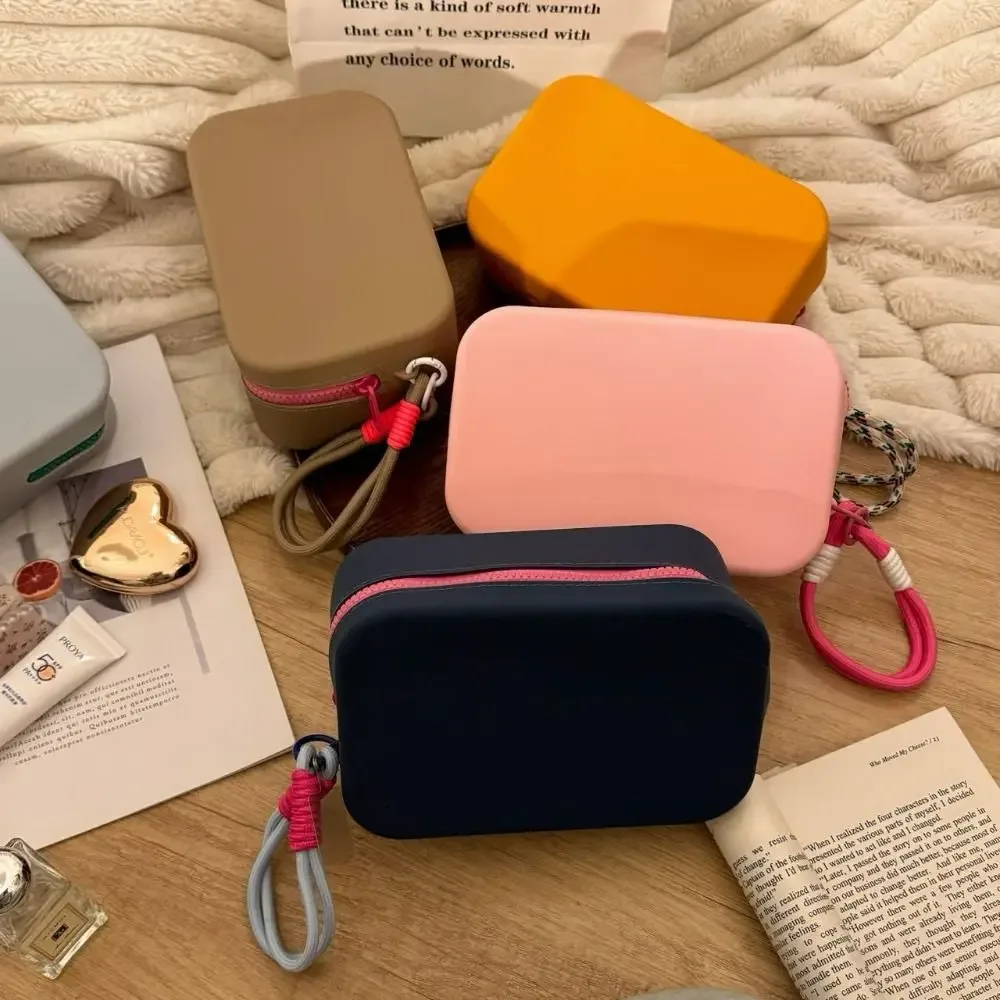 pochette à fermeture éclair, sac de rangement en silicone, porte-carte de crédit, sacs de rouge à lèvres, porte-maquillage en silicone, étanche, grande capacité