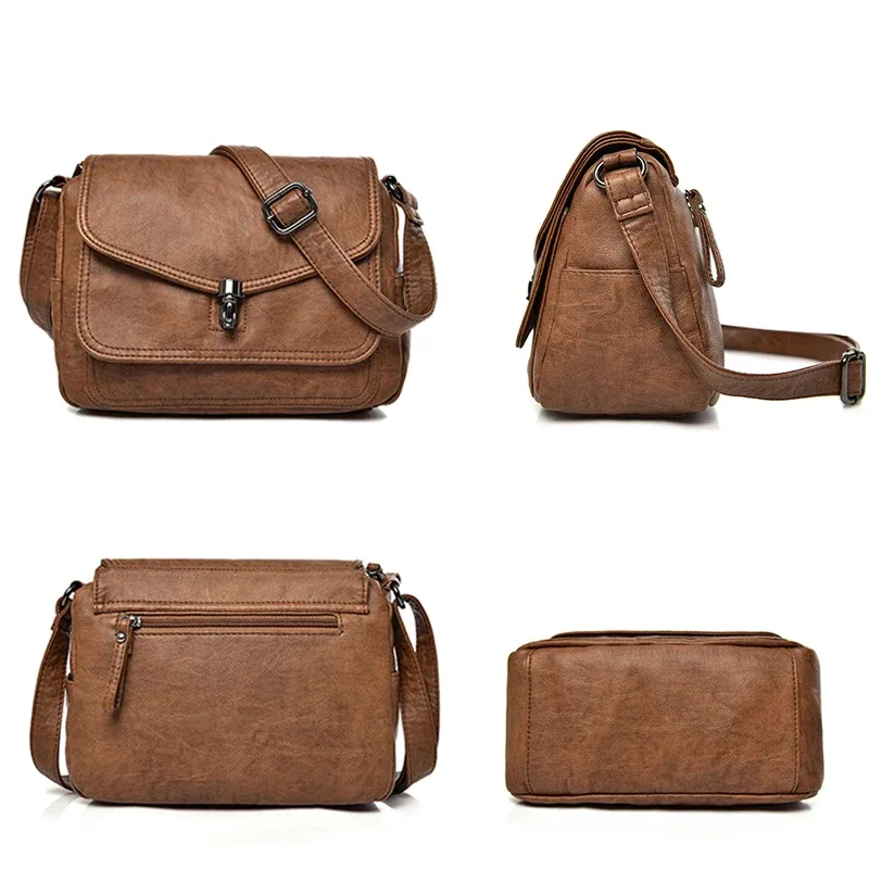 sac à bandoulière vintage 2026 pour femme en cuir souple, petit sac fourre-tout décontracté, sac à main tendance pour dames