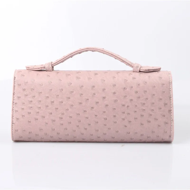 xmessun personnalisé motif d'autruche longue pochette en cuir pu sac fourre-tout de fête de haute qualité sacs à main de créateur ins sac à la mode