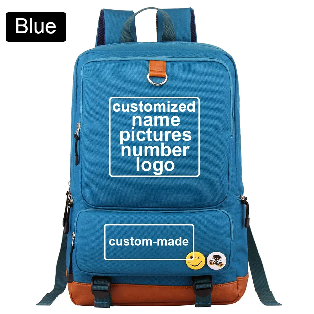 sac à dos personnalisé en toile pour homme, femme, adolescent, avec impression diy de votre photo ou logo, idéal pour l'école
