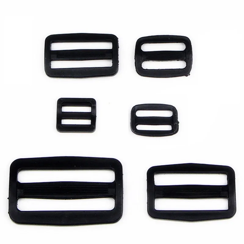 5 pièces/ensemble sangle en plastique tri-anneau ajuster boucle courbe curseur tri-glisse collier de chien harnais sac à dos sangle