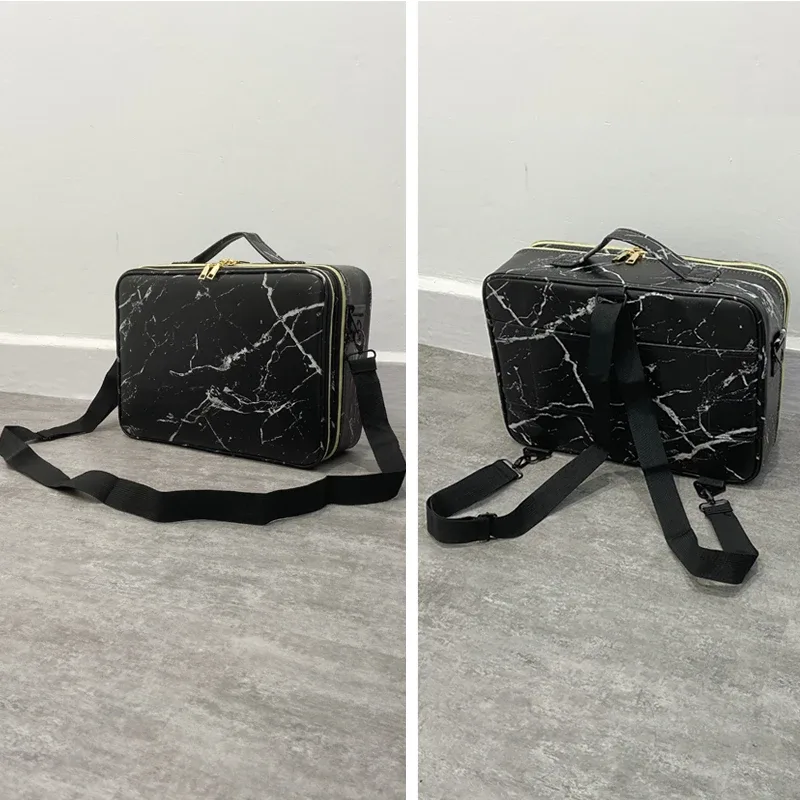 boîte à outils semi-permanente à motif d'ongles, grand multi-distributeur, trousse de maquillage professionnelle, sacs à cosmétiques, nouveauté, 2017