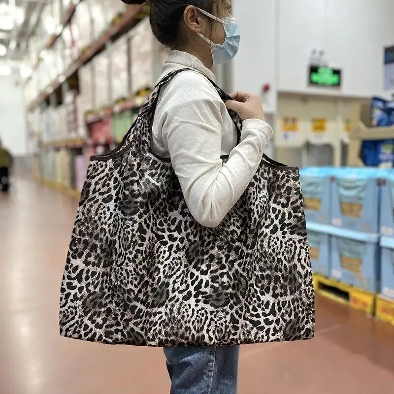 sac d'épicerie pliable en nylon de grande capacité, sac fourre-tout de style japonais, portable, réutilisable, écologique, sac à main imperméable