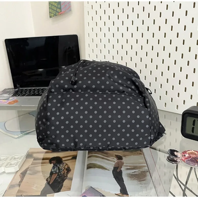 sac à dos à pois de style coréen, léger, pour voyage, école, sac à dos décontracté, grande capacité, pour ordinateur portable, sac à dos mignon pour l'extérieur