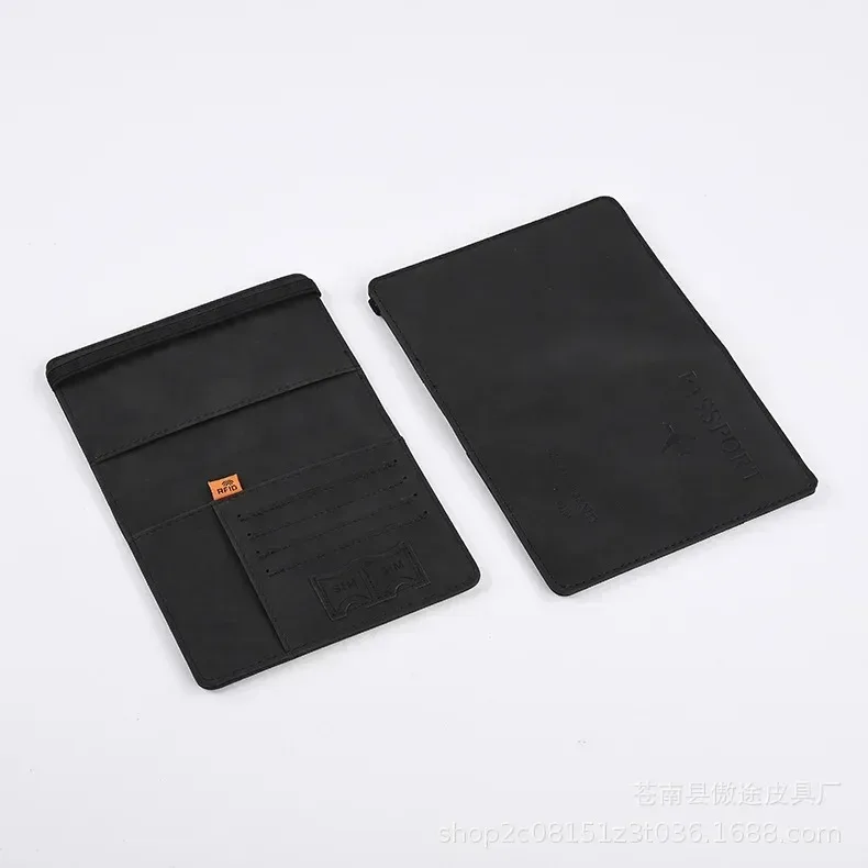 couverture de passeport en cuir à bande élastique, pour cartes, porte-passeport de voyage, portefeuille, étui organisateur de documents pour hommes et femmes