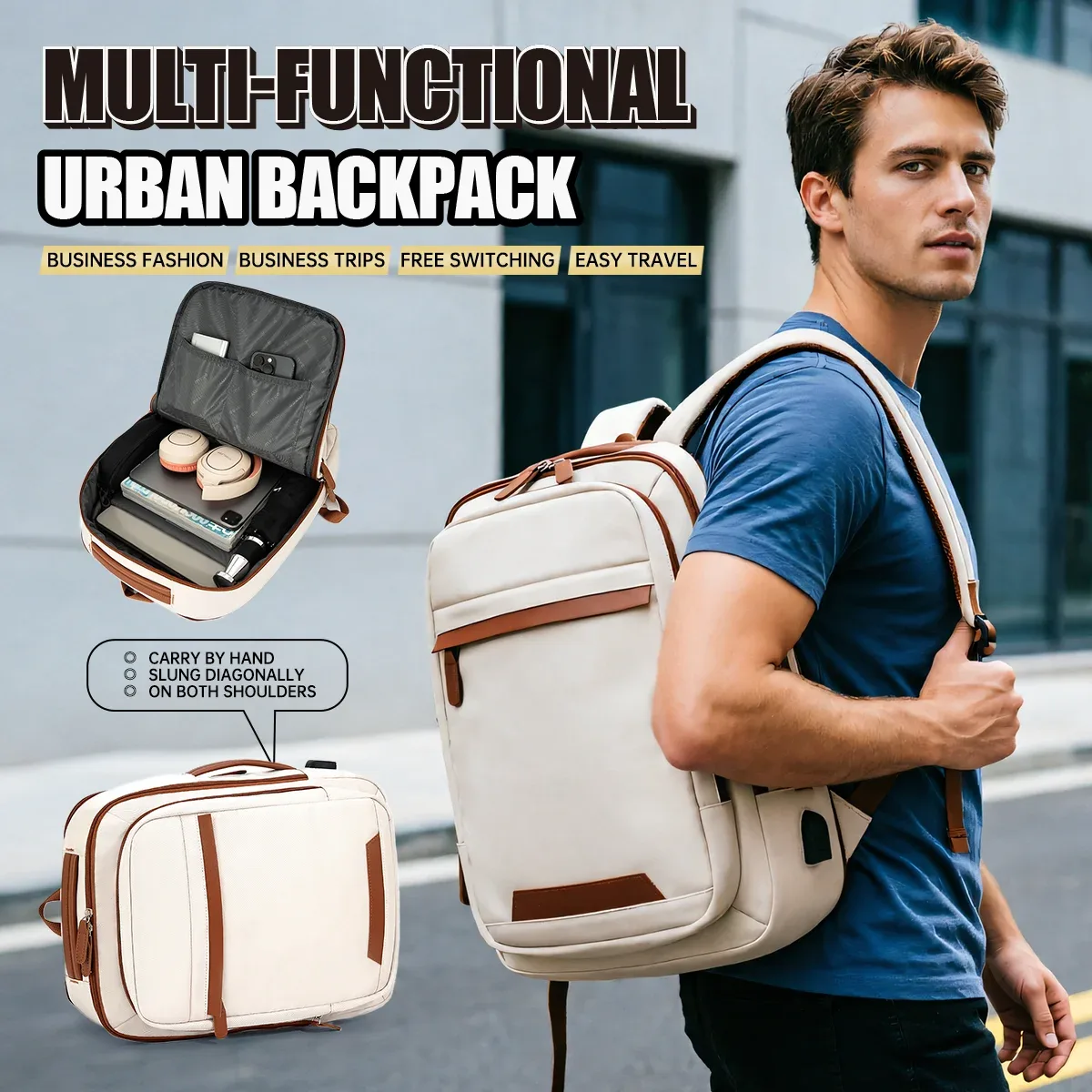 sac à dos étanche pour hommes, rechargeable par usb de haute qualité, grand sac à dos pour ordinateur portable, sac d'école unisexe pour jeunes