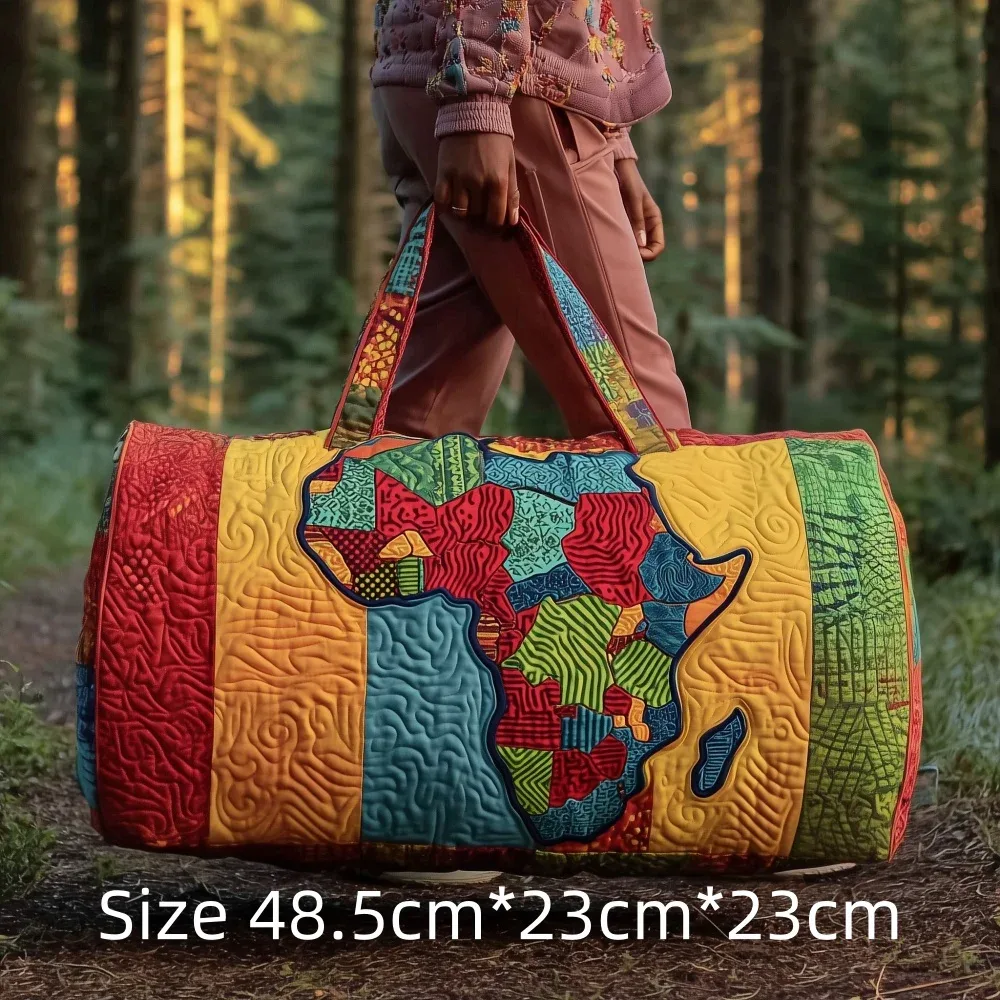 sac de voyage 3d matelassé afrique pour femme, sac de week-end bohème avec imprimé carte des femmes africaines, bagage cabine, sacs de festival uniques