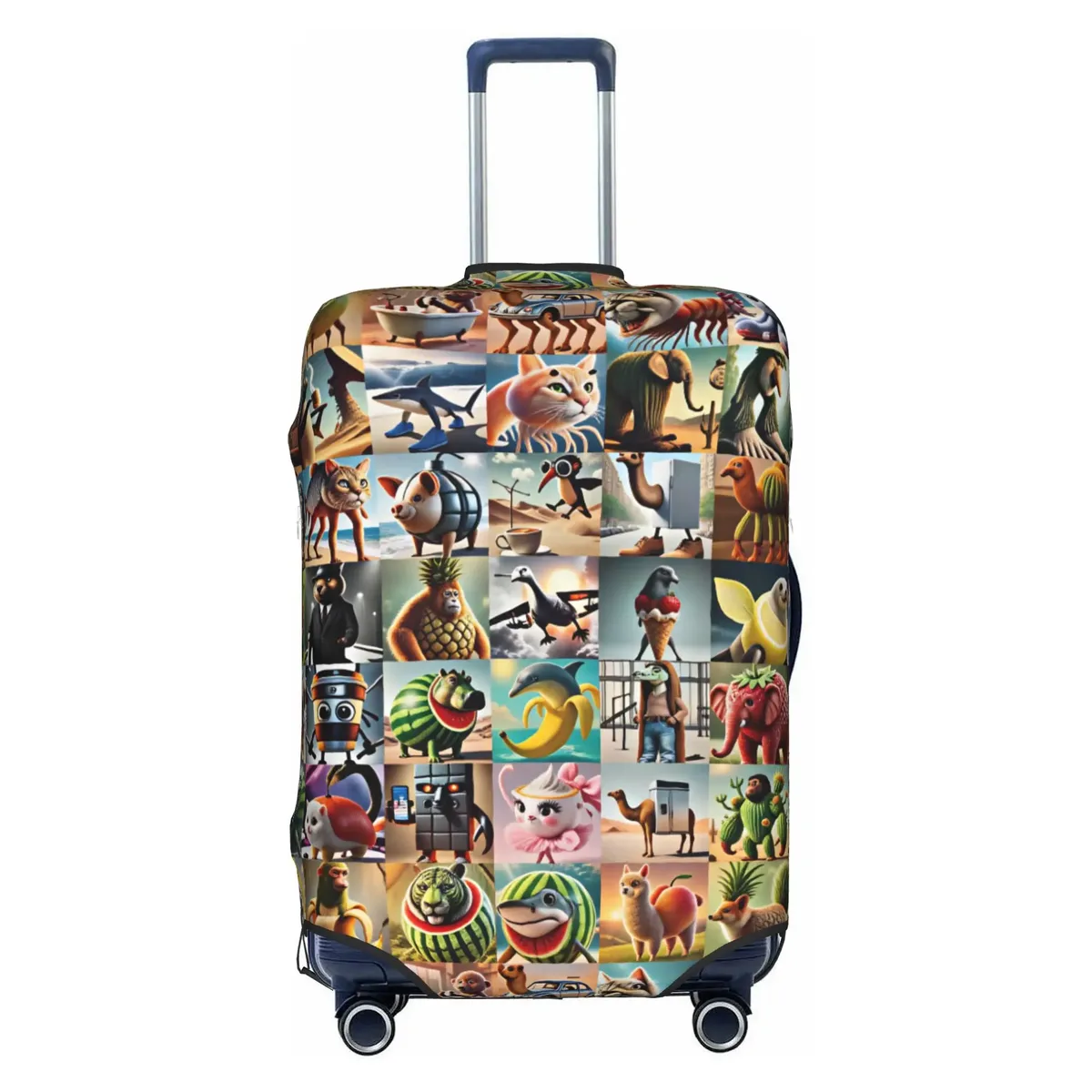 housse de protection élastique pour valise, motif humoristique italien tung tung tung sahur funk, convient aux valises de 18 à 32 pouces