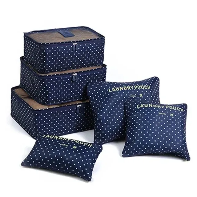 organisateur voyage sac rangement nylon translucide gris rose bleu grande capacité tri chaussures vêtements transport
