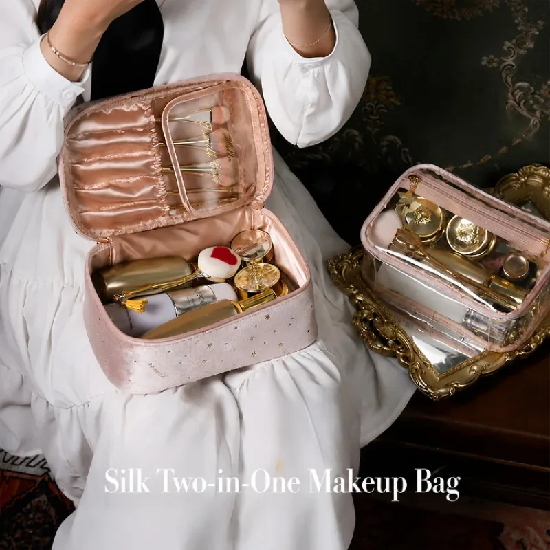 sac de maquillage portable pour femmes, organiseur de cosmétiques de grande capacité, sac de rangement pour produits de soin de la peau, trousse de toilette pour les voyages et les déplacements professionnels