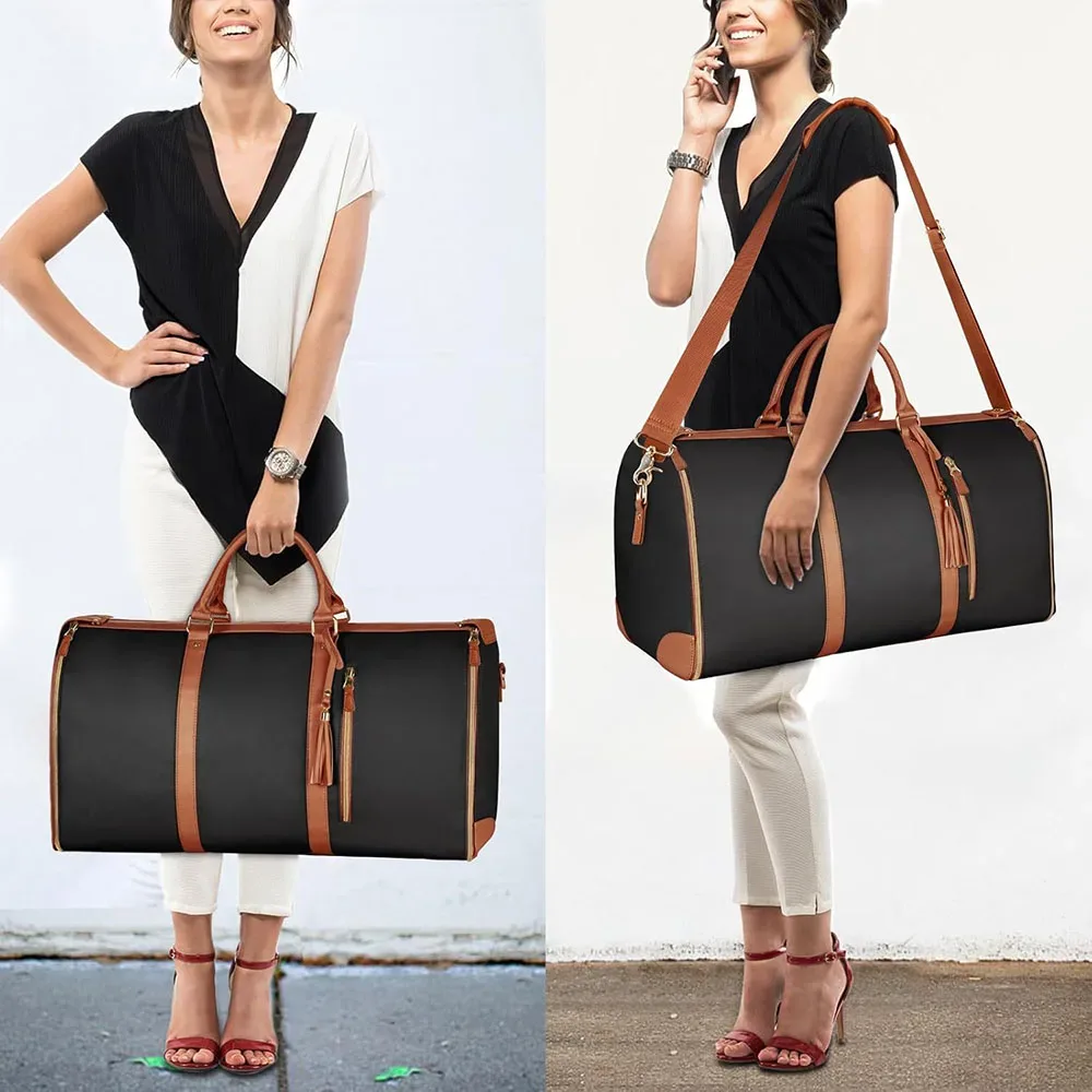 sacs de voyage pour vêtements, sacs de rangement multifonctionnels pliables pour femmes avec pochette à chaussures 2 en 1, valise suspendue