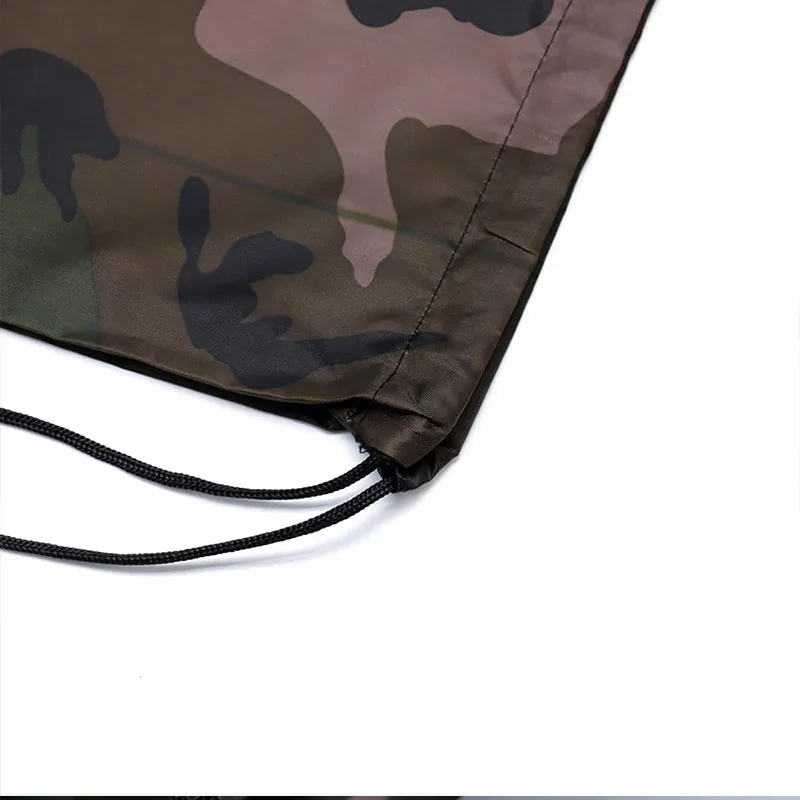 sac à dos léger à cordon de serrage camouflage pour hommes et femmes, pour la salle de sport, le basketball, la randonnée, la plage, la natation, les activités de plein air, 42x34cm