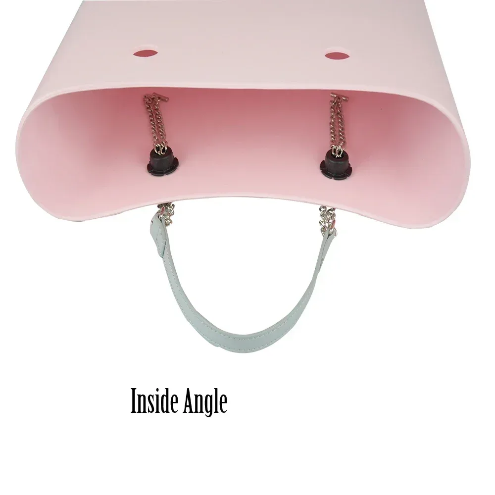 1 paire d'accessoires obag longues poignées en cuir sangles argent longue double chaîne sous les bras pour o sac fourre-tout femmes sacs à main à bandoulière