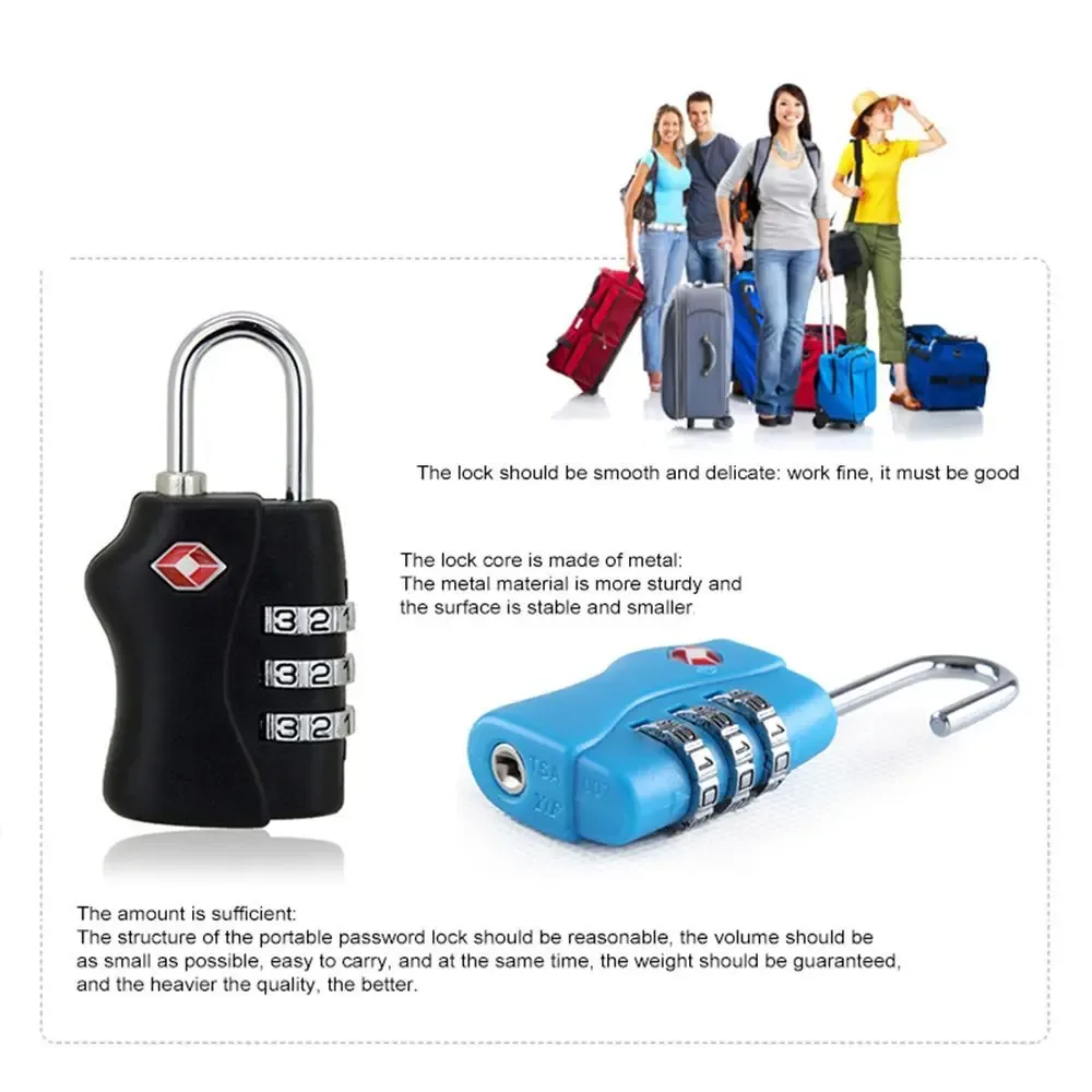 cadenas code douanier serrure tsa métallique noir argent sécurité voyage valise sac porte documents