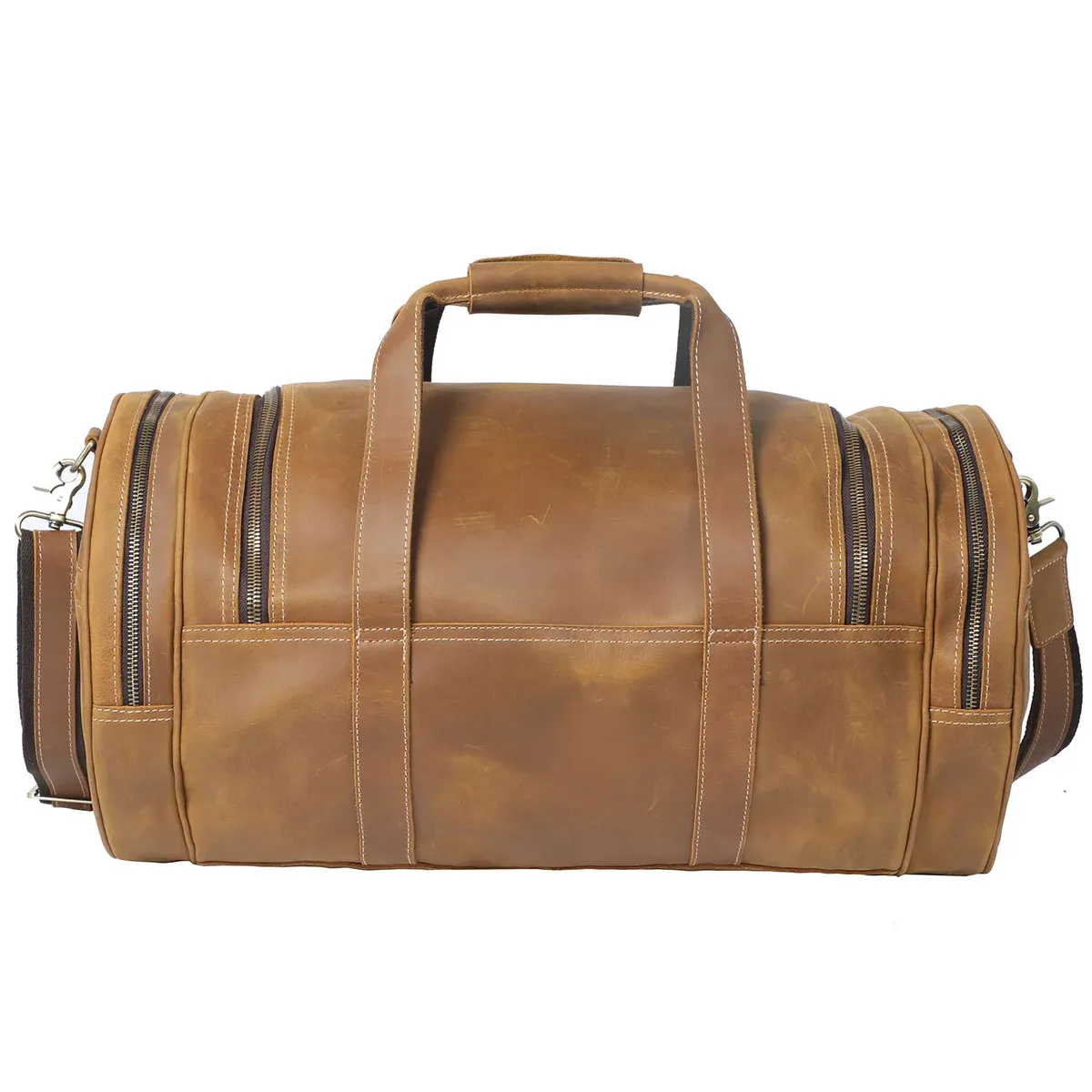 sac de voyage vintage en cuir pleine fleur s.worker pour homme, sac de week-end en cuir véritable grande capacité