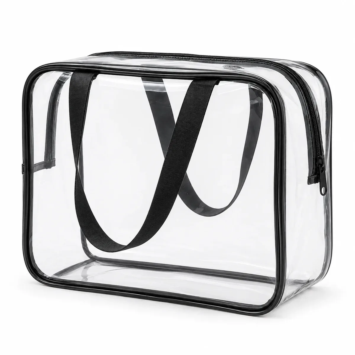 grande trousse de toilette transparente en pvc imperméable, organiseur de voyage avec poignées pour femmes, rangement pour salle de bain et plage