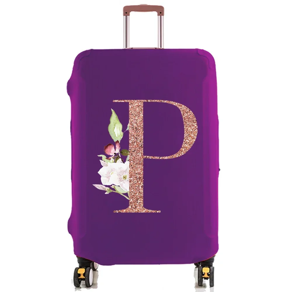 housse de protection pour bagages de 18 à 32 pouces, accessoires de voyage, tissu extensible illimité en or rose, housse anti-poussière, boîtier de chariot