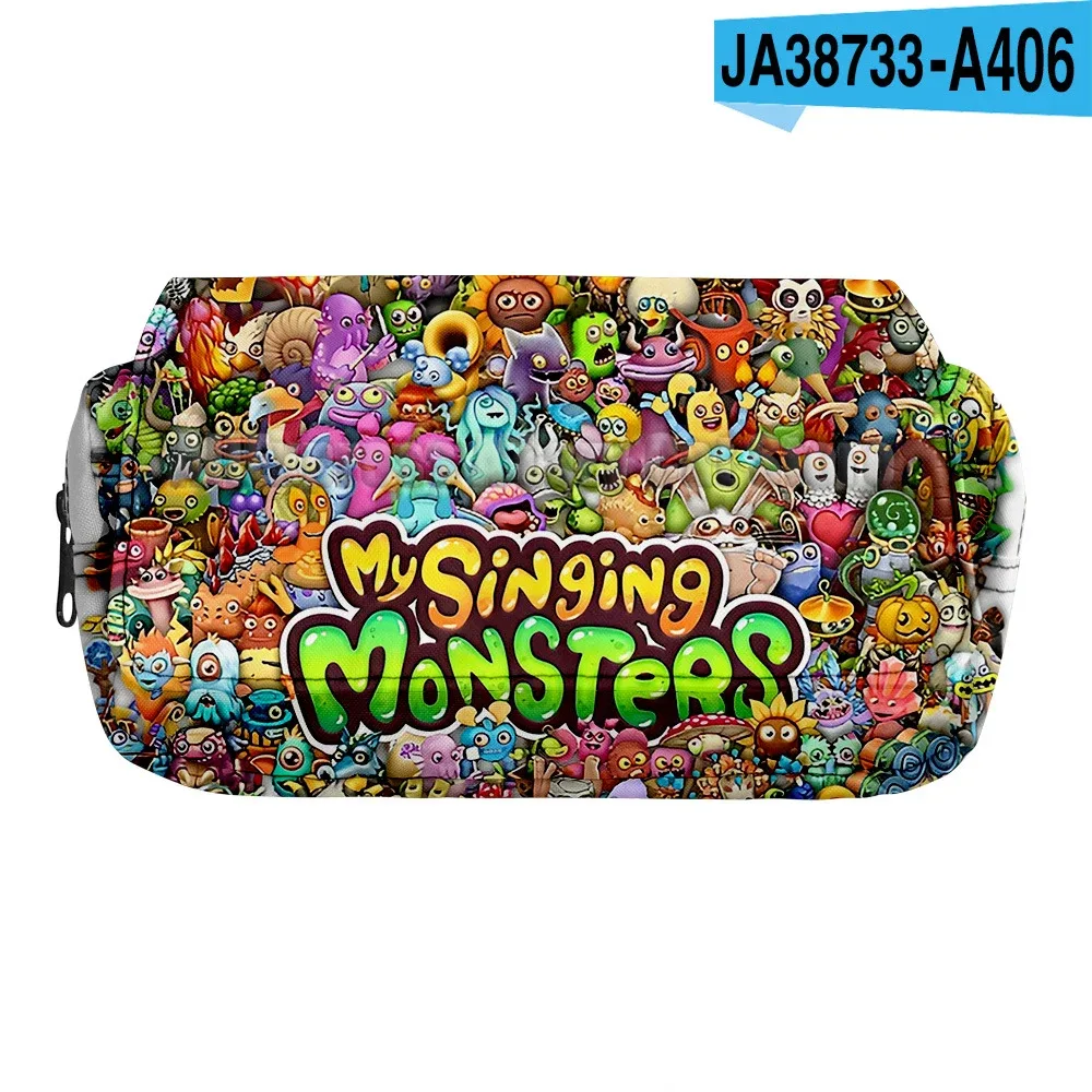 my singing monsters stuffed horror game trousse à crayons pour étudiants, grands sacs à stylos, boîte de rangement, garçon, fille, enfant, école, fournitures de papeterie