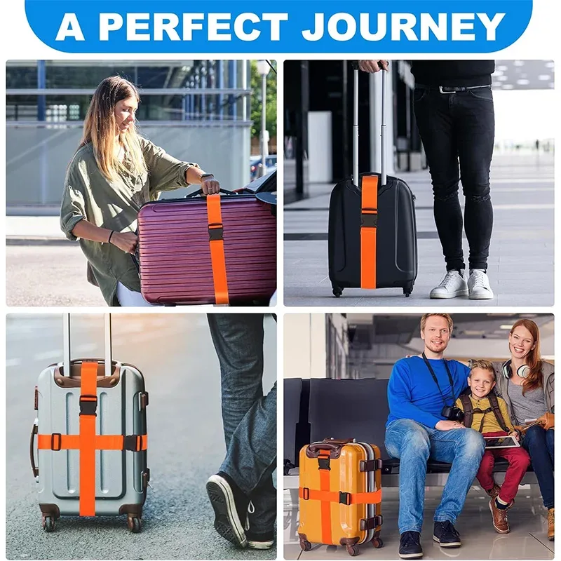 nouveau sangles de bagage droites pour valise, ceinture de bagage avec boucle de déverrouillage réglable, accessoire de voyage facilement identifiable