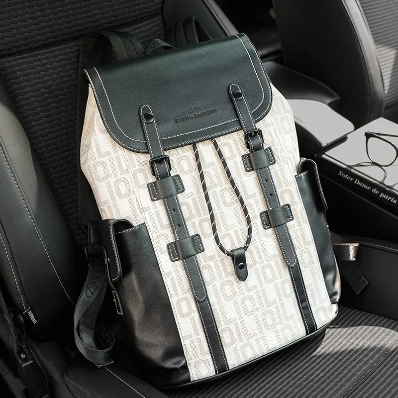 mode nouveaux hommes sac à dos affaires 15 pouces sacs pour ordinateur portable grande capacité en plein air voyage sac à dos décontracté lettre impression sacs à dos mâle