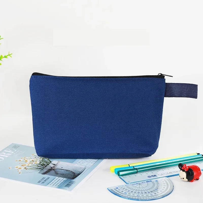 organisateur voyage cosmétique tissu coton couleur solide fermeture éclair crochet grande capacité sac rangement pinceaux maquillage papiers toilette