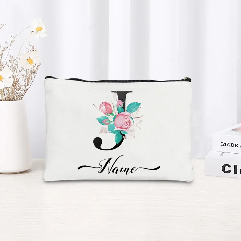 trousse de maquillage personnalisable avec nom, trousse de maquillage de voyage, trousse de maquillage pour mariage, trousse de maquillage individuelle, trousse de maquillage en toile pour fêtes, organiseur de cosmétiques, cadeaux pour femme