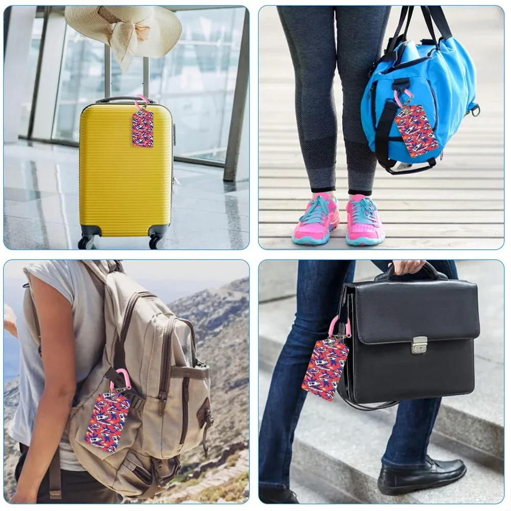 étiquette de bagage professionnelle en cuir hot animalsdinosaur team, étiquette d'adresse pour valise, étiquette d'identification nominative pour bagage de cabine