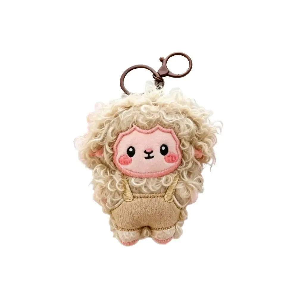 porte-clés sac à dos en peluche mouton bouclé, pendentif agneau dessin animé kawaii, ornement de sac, cadeau pour couple, petite amie, décoration