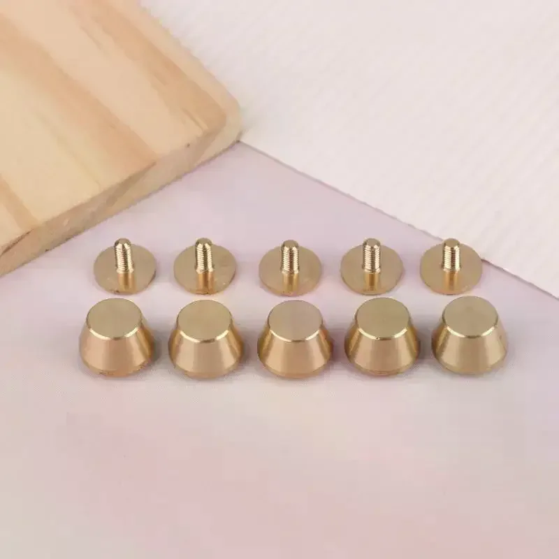 ensemble de rivets et vis en laiton de qualité, 5 pièces, bricolage, décor de sac en cuir, accessoires de rivets inférieurs de valise