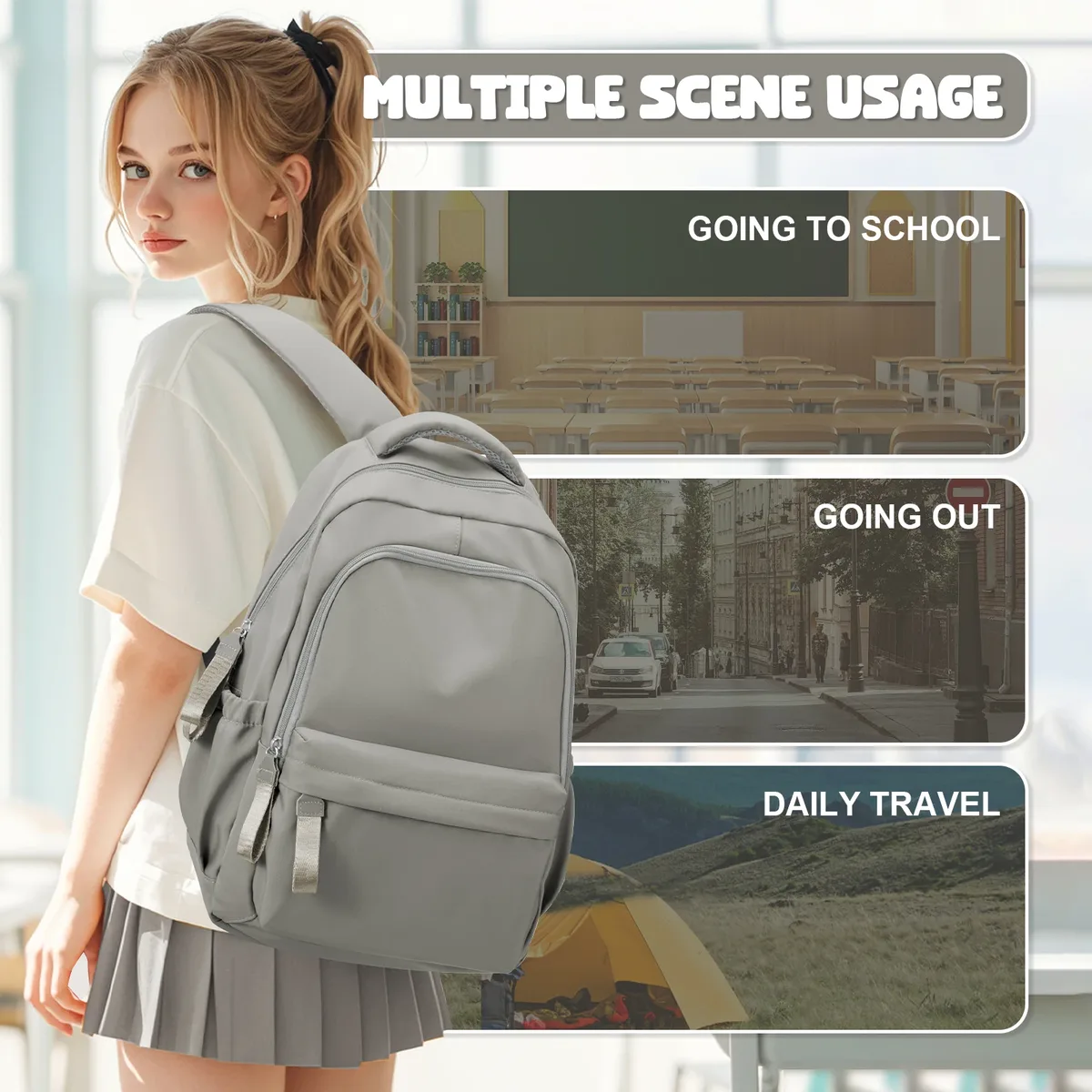 sac à dos pour ordinateur portable pour femme, sac à dos de travail antivol pour 14 pouces, sac à dos d'école pour infirmière, sac à livres pour adolescentes et garçons