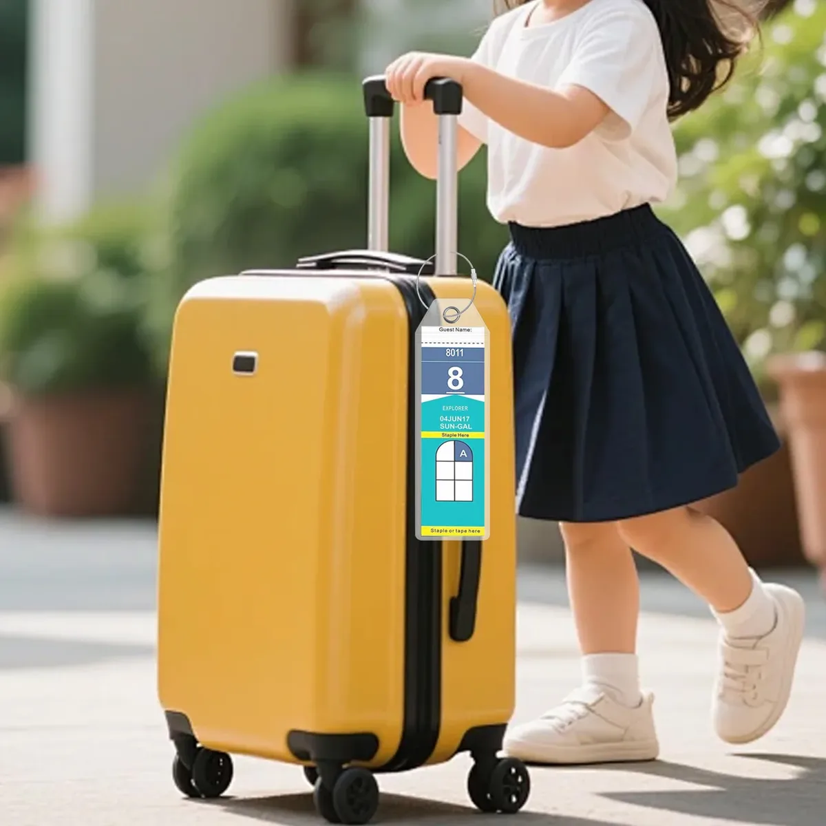 étiquettes de bagage de croisière à boucle métallique, transparentes, accessoires de voyage de croisière, étiquettes de bagages d'avion pour un tri facile, 8/1 pièces