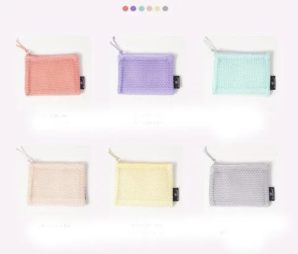 sacs à cosmétiques transparents en maille, petit sac de maquillage transparent et mignon, étui de rangement de toilette de voyage portable, pochette de rangement de rouge à lèvres