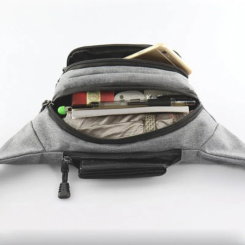 sac de poitrine étanche pour hommes, sac de sport de plein air, pochette en toile, sac de taille de style coréen, pochette banane à bandoulière