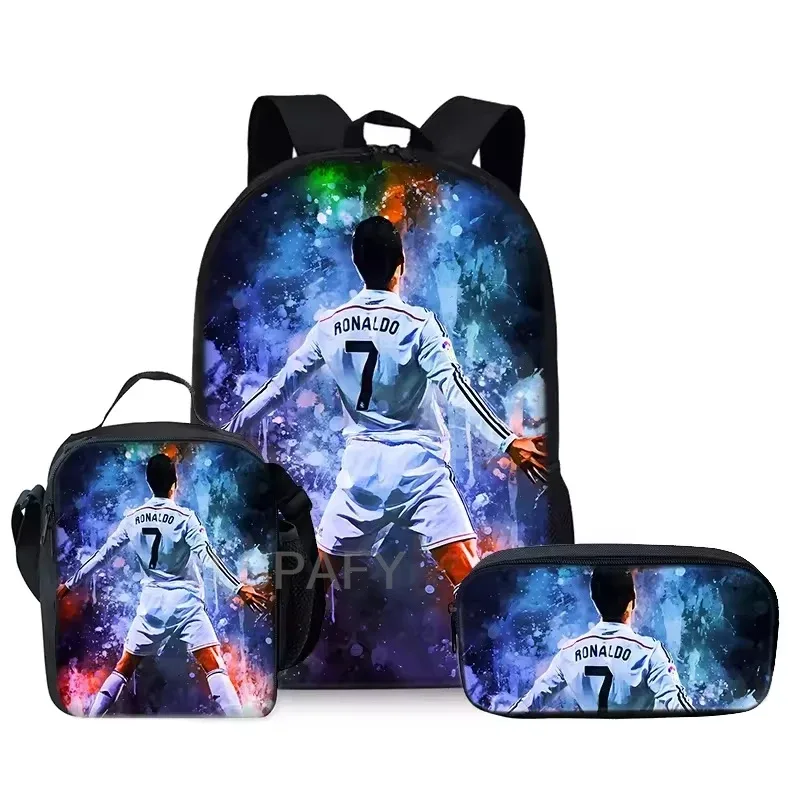 sac dos nylon imprimé cristiano ronaldo multicolore noir unisexe grande capacité pochette sacs associés