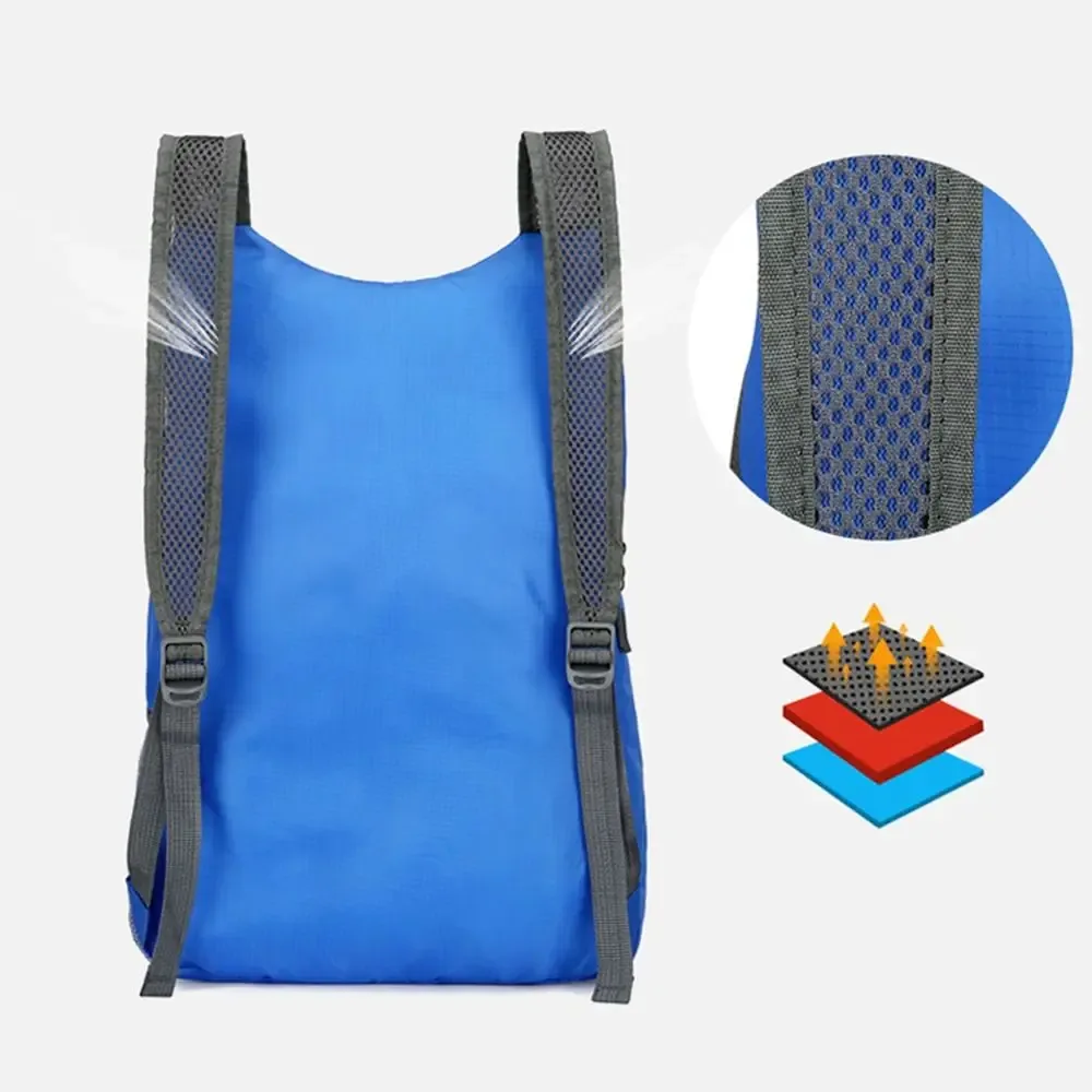sac à dos pliable avec cordon de serrage, sac de rangement, fermeture éclair, grande capacité, léger, en nylon, sac d'école, sac à bandoulière, sac de voyage