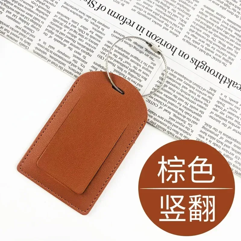 étiquettes de bagage en cuir pu pour femmes et hommes, nom de voyage, porte-adresse d'identification, étiquette d'adresse de valise, sac d'embarquement, accessoires