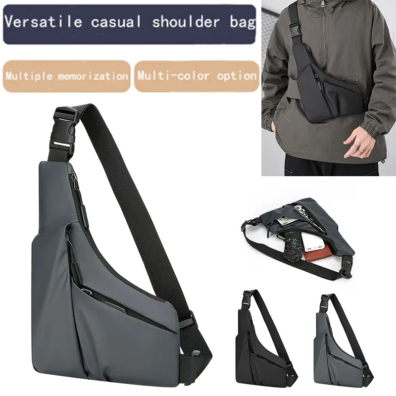 sac de poitrine portable pour hommes, sac à bandoulière pour sports de plein air, léger, asymétrique, taille fine, adapté aux voyages, à la randonnée au quotidien