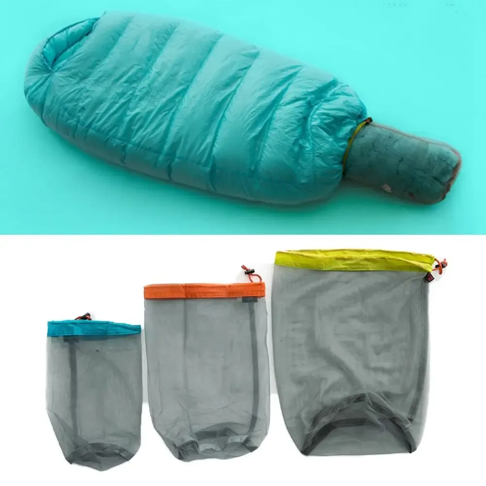 s/m/l/xl/xxl maille ultralégère outils de randonnée sac de rangement à cordon organisateur d'escalade accessoires de sport de camping sacs de voyage