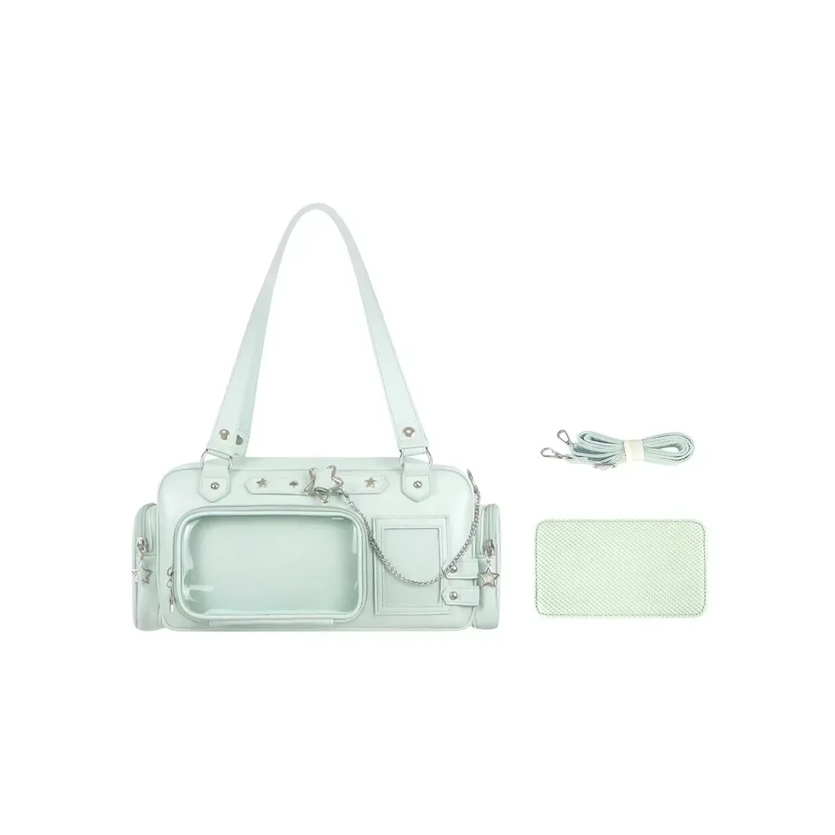 nouveau y2k étoile chaîne ita sac mignon fille bande dessinée exposition sac à bandoulière transparent grande capacité sac à bandoulière bricolage affichage sacs à main
