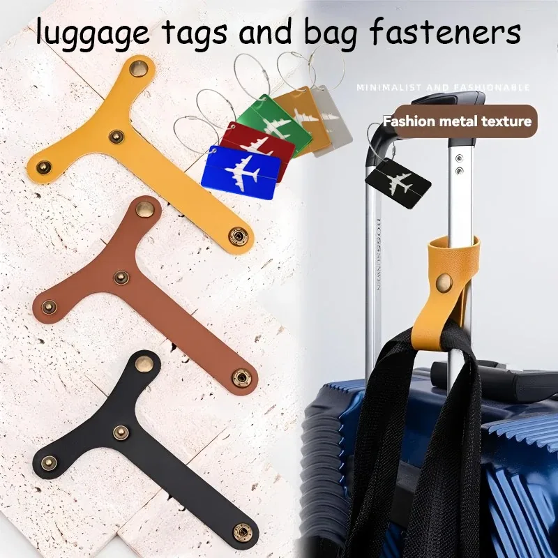 étiquette bagage métal marron doré voyage affaires vacances identification bagage poignée fixation facile transport pratique portable sécurisation sac main