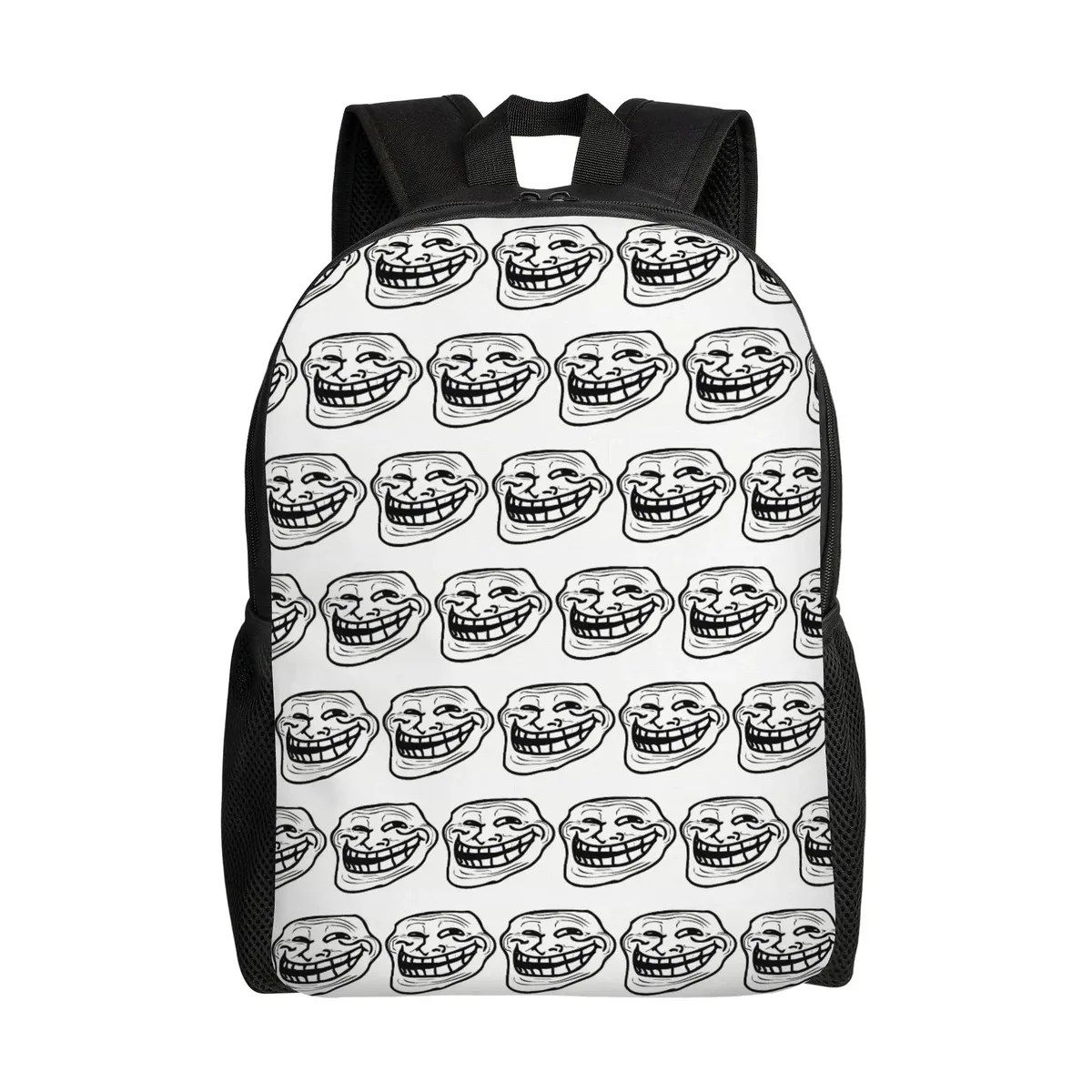 sac à dos personnalisé trollface amusant pour ordinateur portable, sac à dos basique pour femmes et hommes, sac à dos pour l'école, le collège, l'université, sac de dessin animé